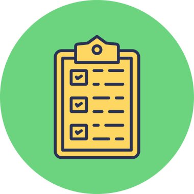 Web kullanımı için tasarlanmış kontrol listesi sembolünün grafiksel çizimi.