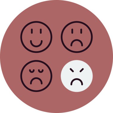 Duygusal yüz simgesinin vektör illüstrasyonu