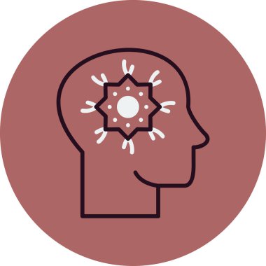 Beyin Nöron simgesi, vektör illüstrasyonu  