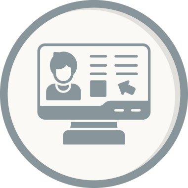 Çevrimiçi Oy Simgesi Vektör İllüstrasyonu