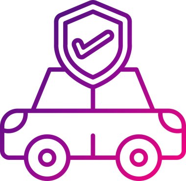 Araba sigortası simgesi, vektör illüstrasyonu basit tasarım