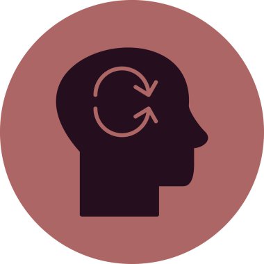 Beyin Bilinci simgesi, vektör illüstrasyonu  