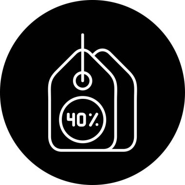 İndirimli Etiket web simgesi, vektör illüstrasyonu 