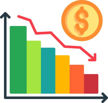 Dijital tasarım için bir iflas simgesini temsil eden soyut renk çizimi.