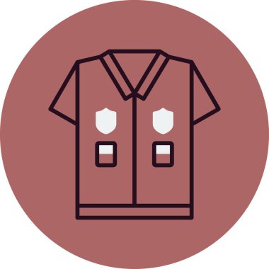 Polis üniforması. Web simgesi basit illüstrasyon