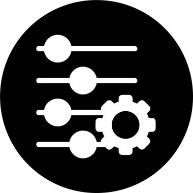 düz ayar simgesi, vektör illüstrasyonu