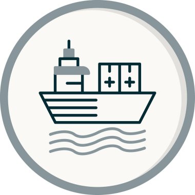 tekne gemisi deniz ikonu vektör çizimi