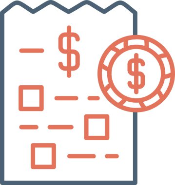 Fatura işi simgesi vektör illüstrasyonu