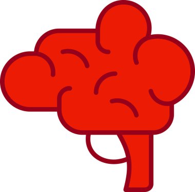 Beyin Simgesi Basit Vektör İllüstrasyonu 