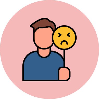 Aldatmaca, üzgün adam. Basit resimleme