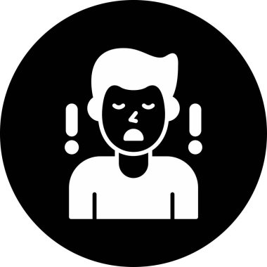 Endişe. Web simgesi basit illüstrasyon