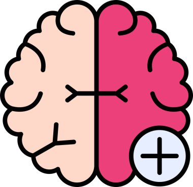 beyin ikonu vektör illüstrasyonu