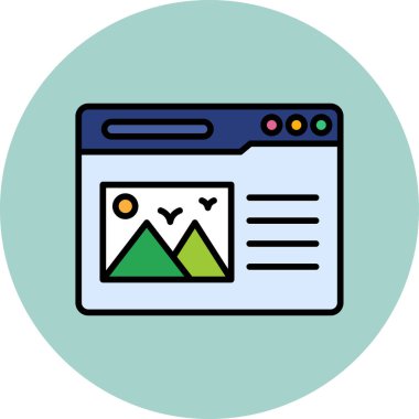 İnternet sitesi. Web simgesi vektör illüstrasyonu