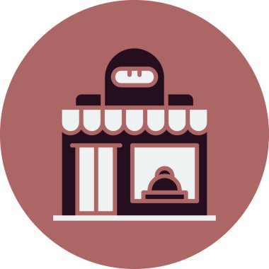 Fırın Dükkanı simgesi vektör illüstrasyonu 