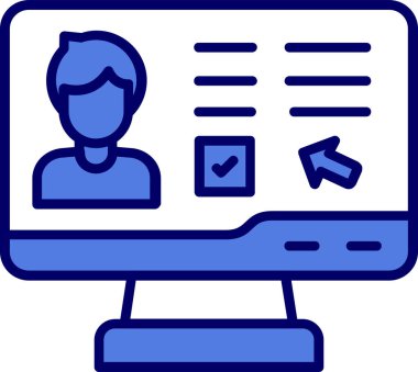 Çevrimiçi Oy Simgesi Vektör İllüstrasyonu