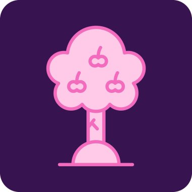 elma ağacı ikonu vektör illüstrasyonu