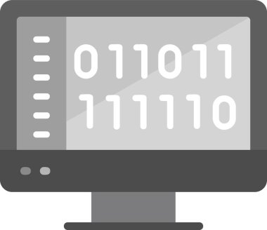 İkili Kod, Web simgesi basit illüstrasyon