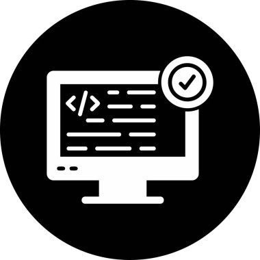 Kodlama. Web simgesi basit illüstrasyon