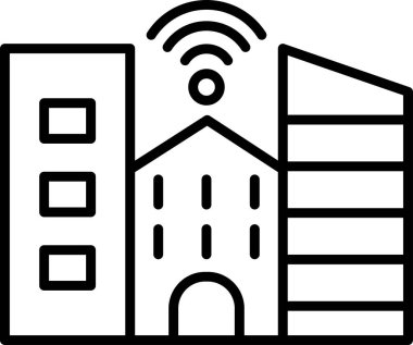 akıllı şehir simgesi, vektör illüstrasyonu  