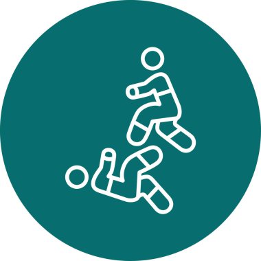 Güreşen ağ simgesi vektör illüstrasyonu