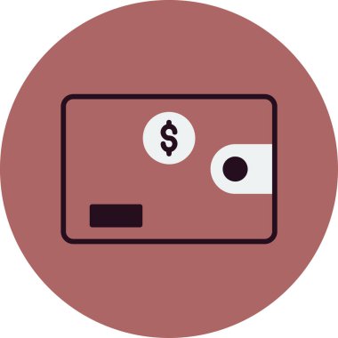 Wallet icon, vector illustration simple design