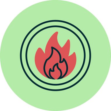 Yangın. Web simgesi basit illüstrasyon 