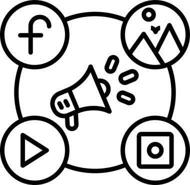 Pazarlama simgesinin basit vektör illüstrasyonu