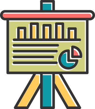 sunum simgesi, vektör illüstrasyonu basit tasarım