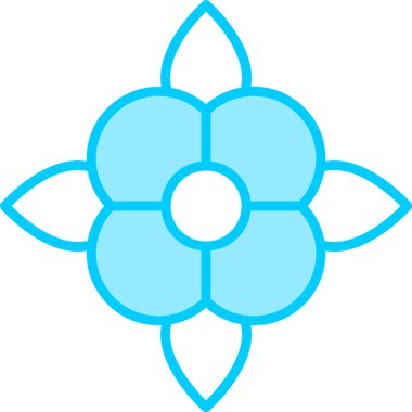 Çiçek süsleme simgesi ana hatlar biçiminde 