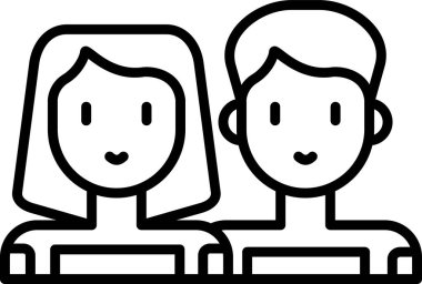 çift kişi aile simgesi vektör illüstrasyonu 