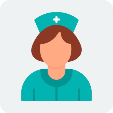 Hemşire hanım. Web simgesi basit illüstrasyon