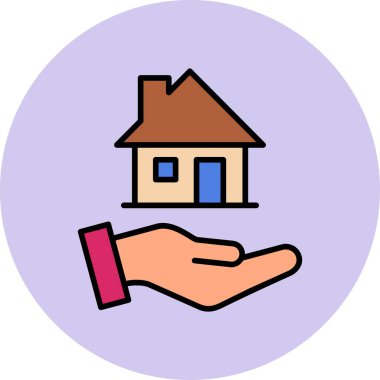 ev ve el simge vektör çizim