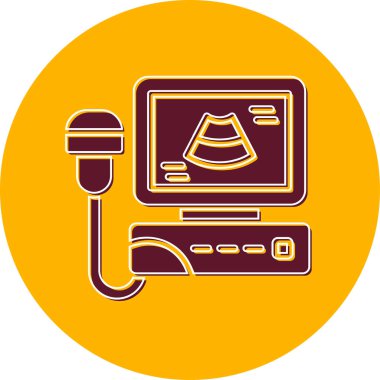 Ultrasonografi web simgesi vektör illüstrasyonu