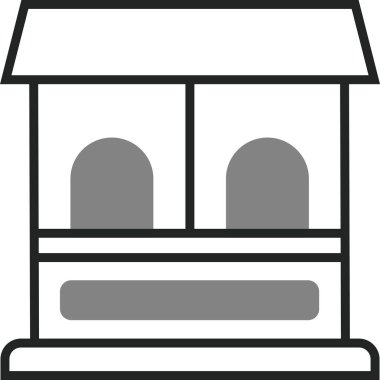 Bilet ofisi binası. Web simgesi basit illüstrasyon