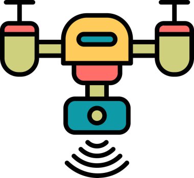 Akıllı Drone web simgesi, vektör illüstrasyonu 