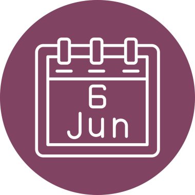 Haziran takvim simgesi. vektör illüstrasyonu