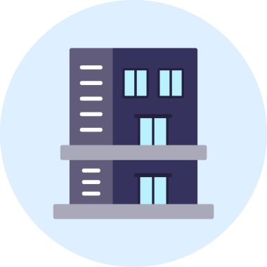 Ofis binası Web simgesi basit illüstrasyon