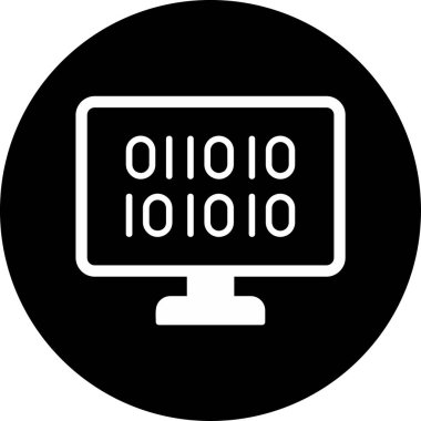 İkili Kod, Web simgesi basit illüstrasyon