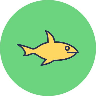 Köpekbalığı hayvan simgesi işaret vektör illüstrasyonu 