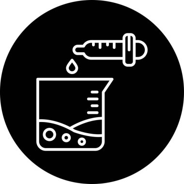 Laboratuvar Beaker Vektör Simgesi Beyaz Arkaplanda izole edildi  