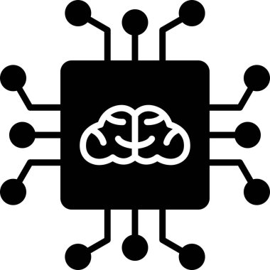 Yapay Zeka web simgesi, vektör illüstrasyonu