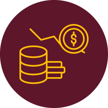 Web için soyut renk paleti içeren bir vektör illüstrasyonunda iflas simgesi.