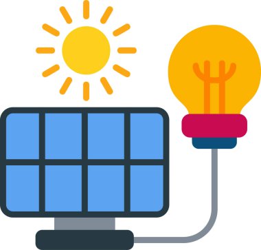 Yenilenebilir Enerji, eko enerji ikonu vektör çizimi