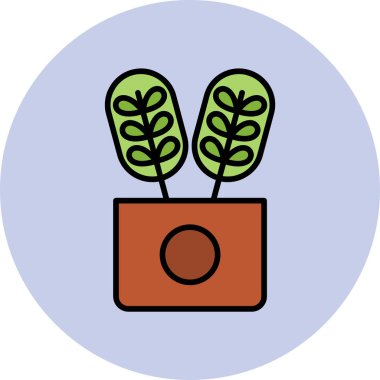 Calathea bitkisi. Web simgesi basit illüstrasyon