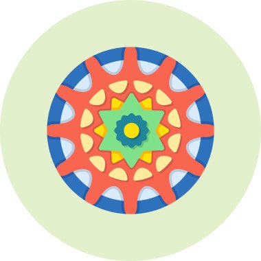 Geometrik mandala 'nın basit çizgi resmi