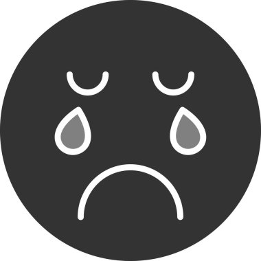Ağlayan emoji. Web simgesi basit illüstrasyon