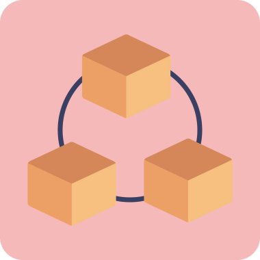 Bloklar simgesi, vektör illüstrasyonu