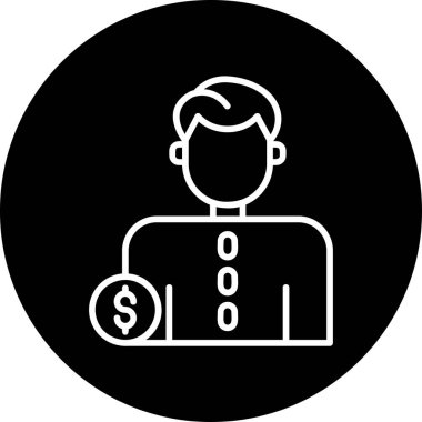 Ekonomist avatar iş adamı simgesi, vektör illüstrasyonu 