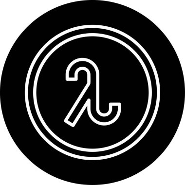 Lambda Yunan Harf Simgesi Simgesi, Lambda Sembol Vektörü İllüstrasyonu.