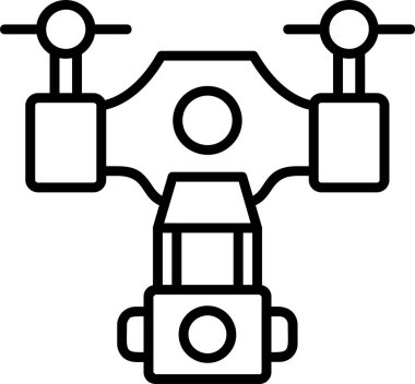 Drone simgesi, vektör illüstrasyonu basit tasarım